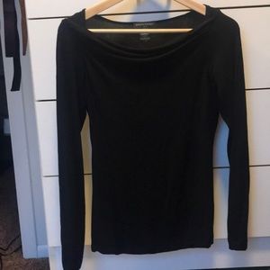 Banana Republic boat neck top black sz S.